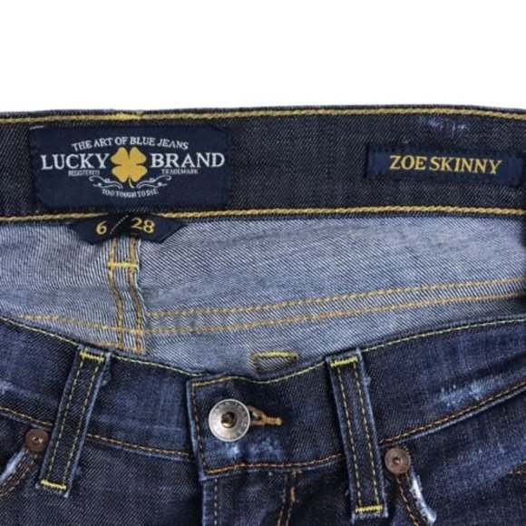 Lucky Brand Womens Blue Zoe Skinny Jeans Size 8 31Wx32L Dark Wash Stretch Tall - Picture 11 of 11